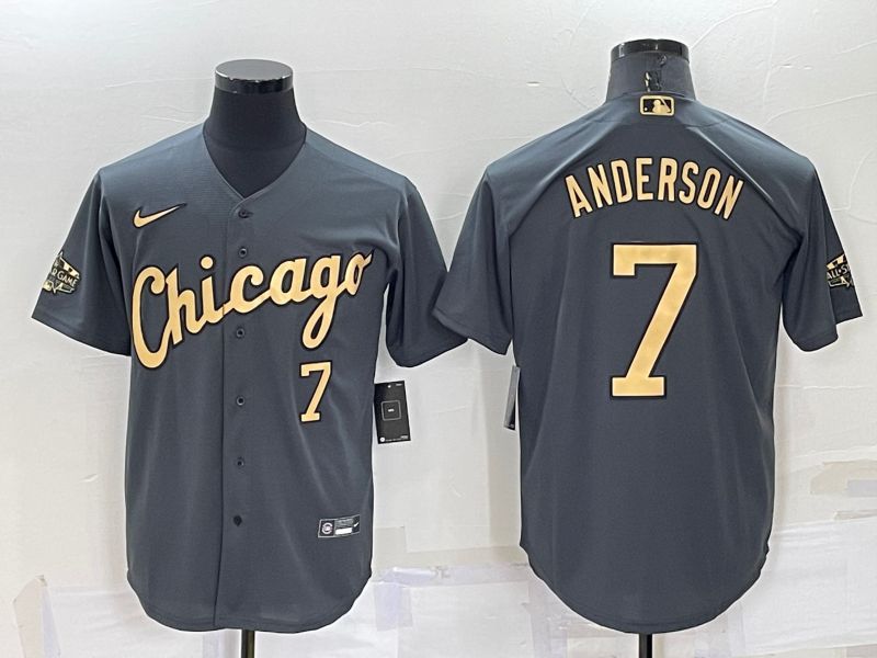 Men Chicago White Sox 7 Anderson Grey 2022 All Star Nike MLB Jerseys